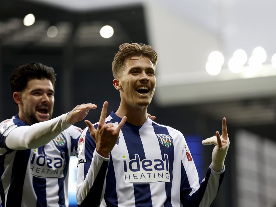 Isaac Price celebrates scoring against PNE