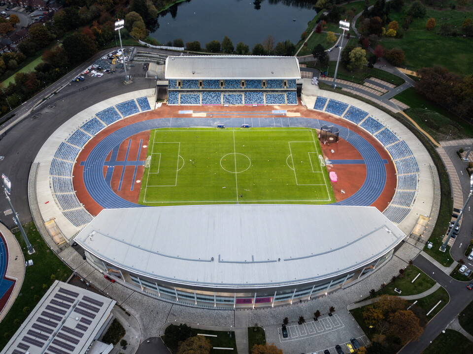 A birds eye view of the Alexander Stadium 