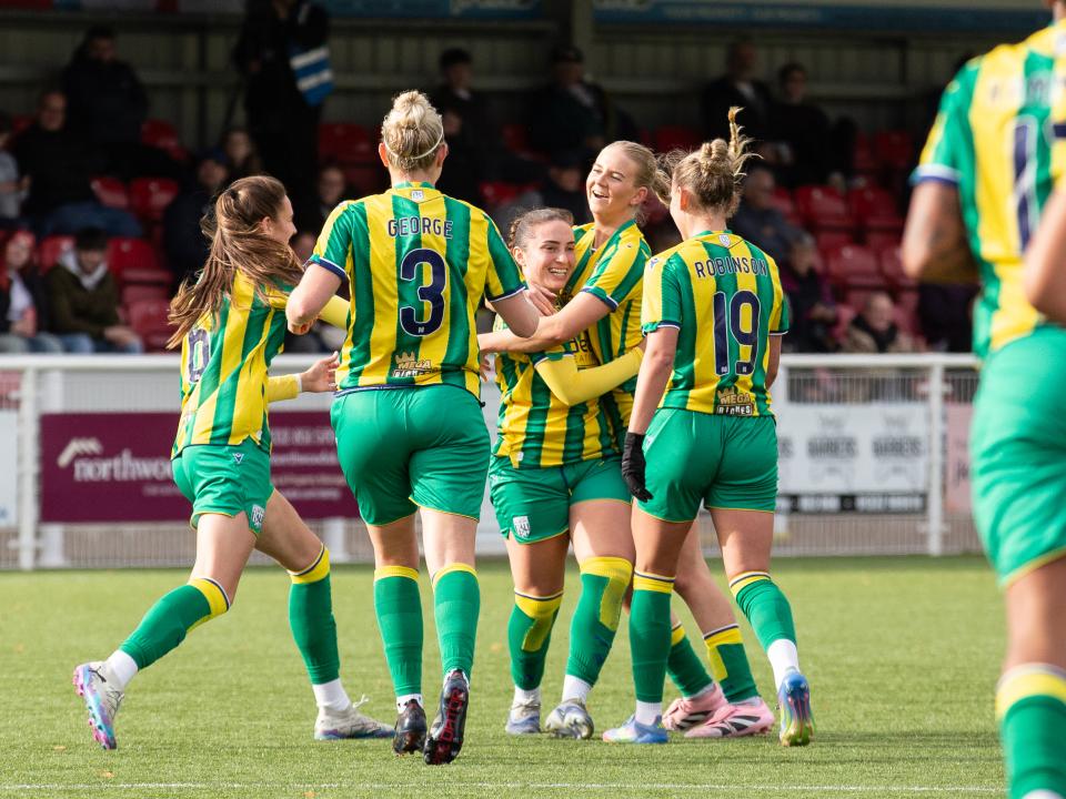 Albion Women celebrating.