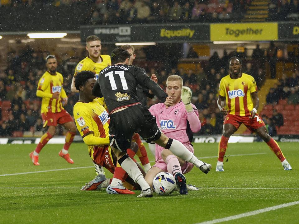 An image of Mikey Johnston playing against Watford