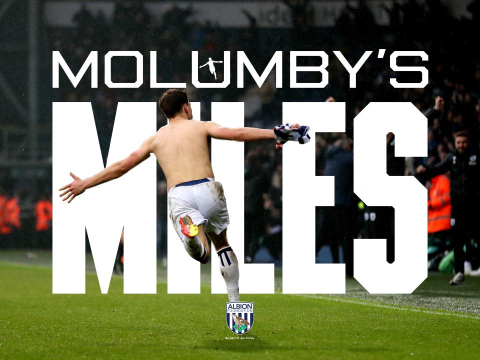 Molumby's icon celebration with title text in the background.