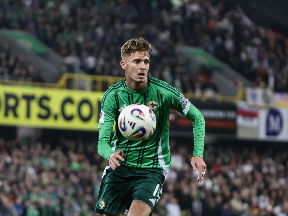 Isaac Price in action for Northern Ireland against Germany