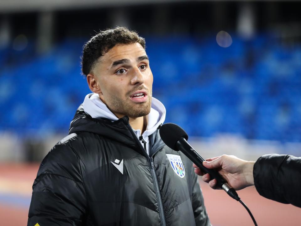 Tammer Bany is interviewed by WBA TV after playing for the PL2 team v Exeter