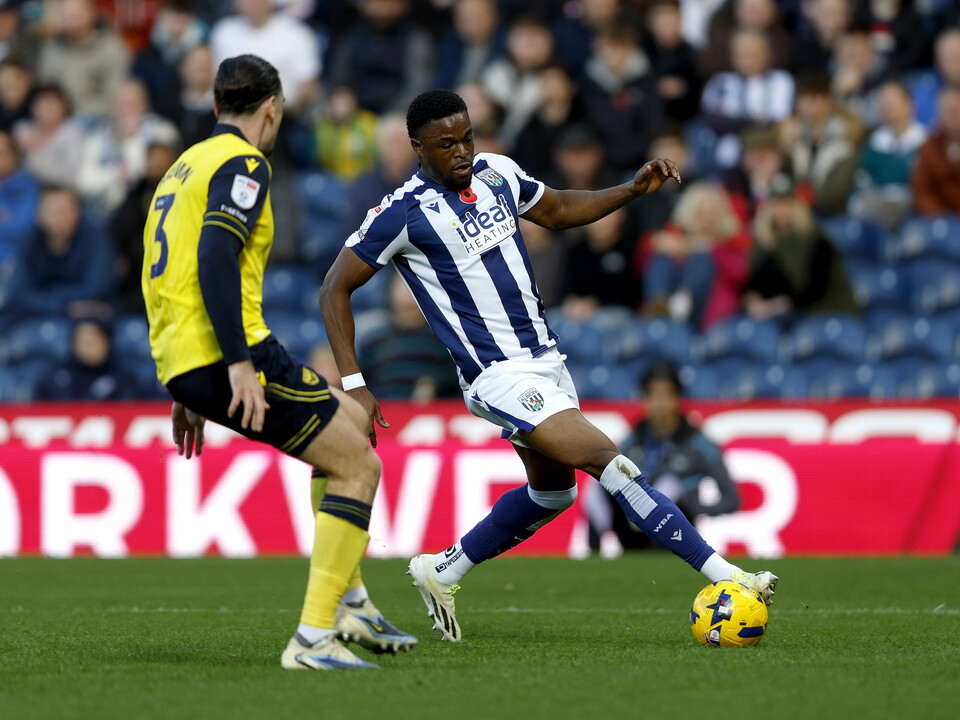 Josh Maja on the ball against Oxford 
