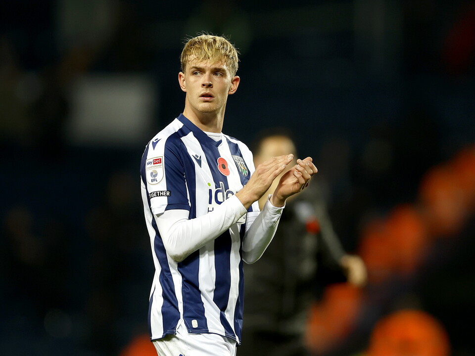 Toby Collyer clapping WBA fans after the Oxford game