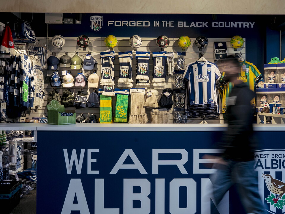A general photo of the Albion Alcove club shop in West Bromwich