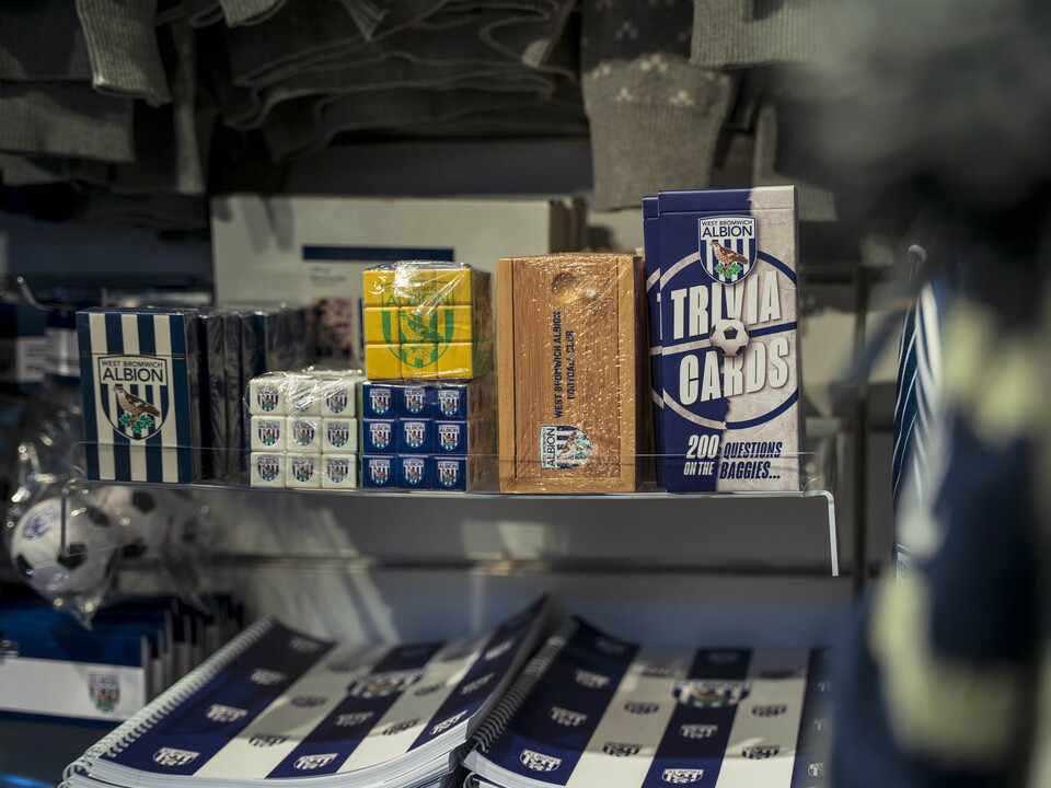 A general photo of the Albion Alcove club shop in West Bromwich