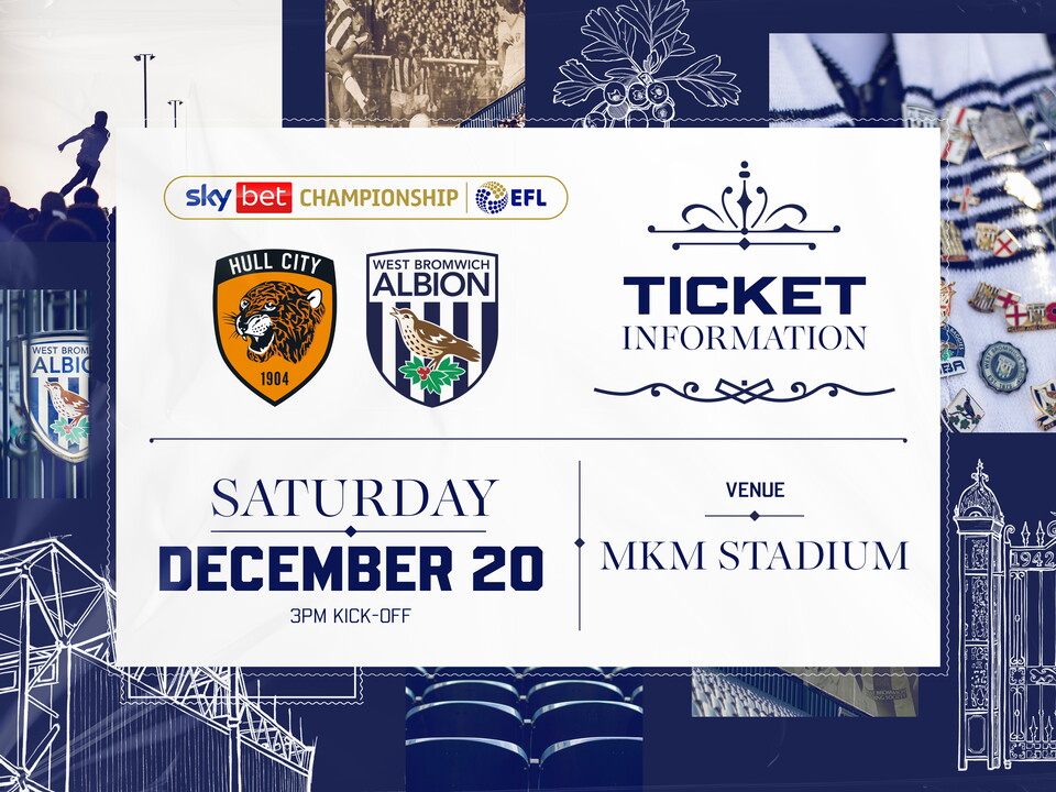 A ticket graphic displaying information for Albion's game against Hull