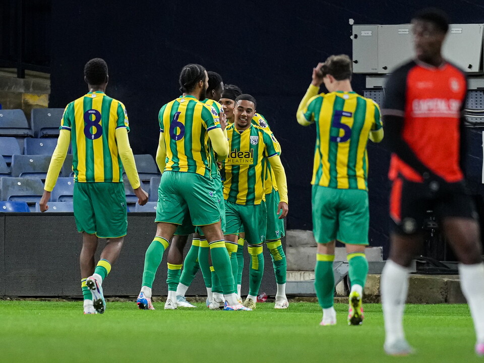 A photo of U21 defender Deago Nelson celebrating a goal in the PL Cup