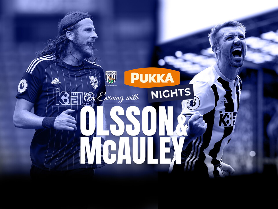 Images of Olsson and McAuley with event title in the centre