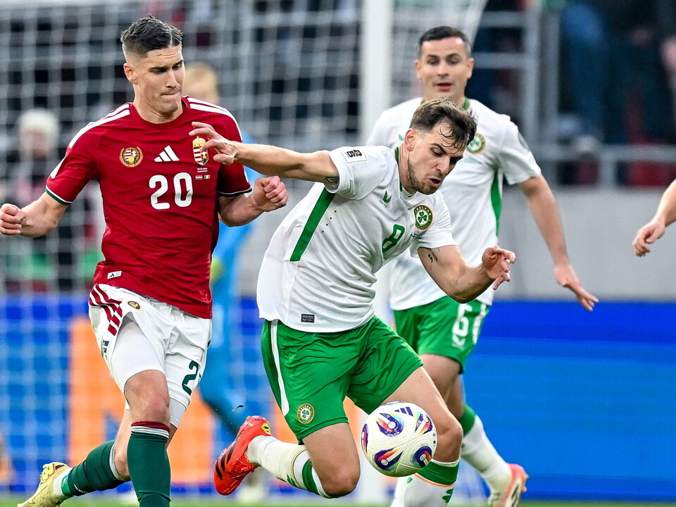 Jayson Molumby in action for Ireland against Hungary 