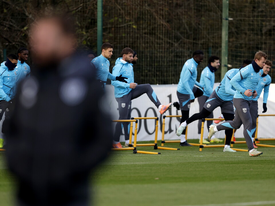 Several players warming up before a training session