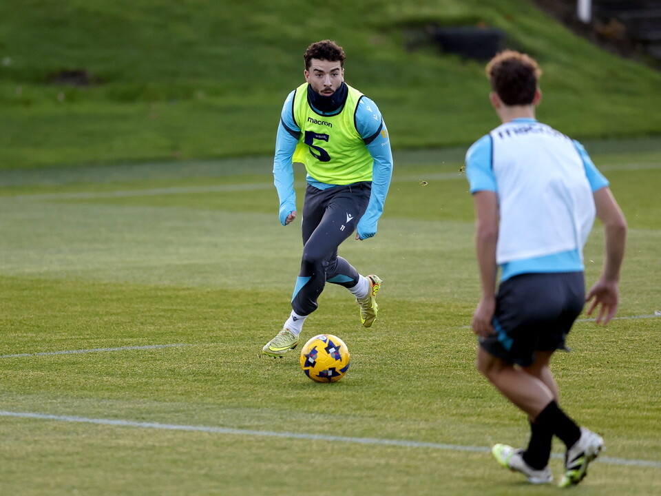 Mikey Johnston on the ball during a training session