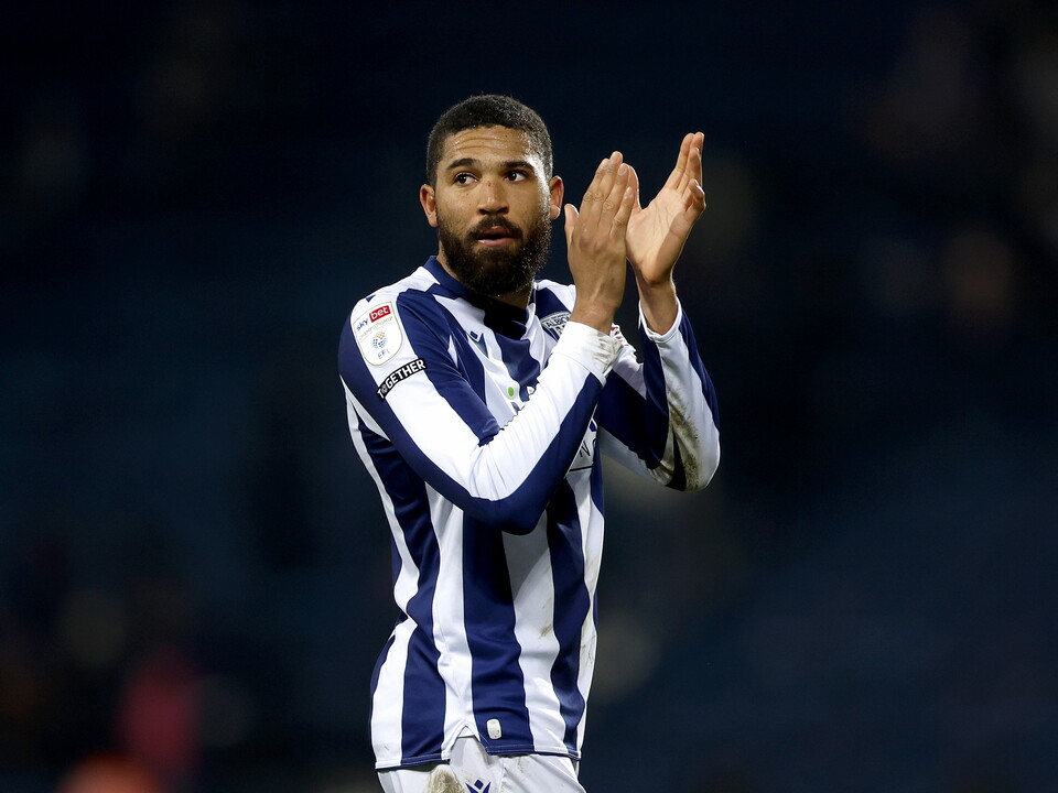 George Campbell applauds WBA fans after the win over QPR 