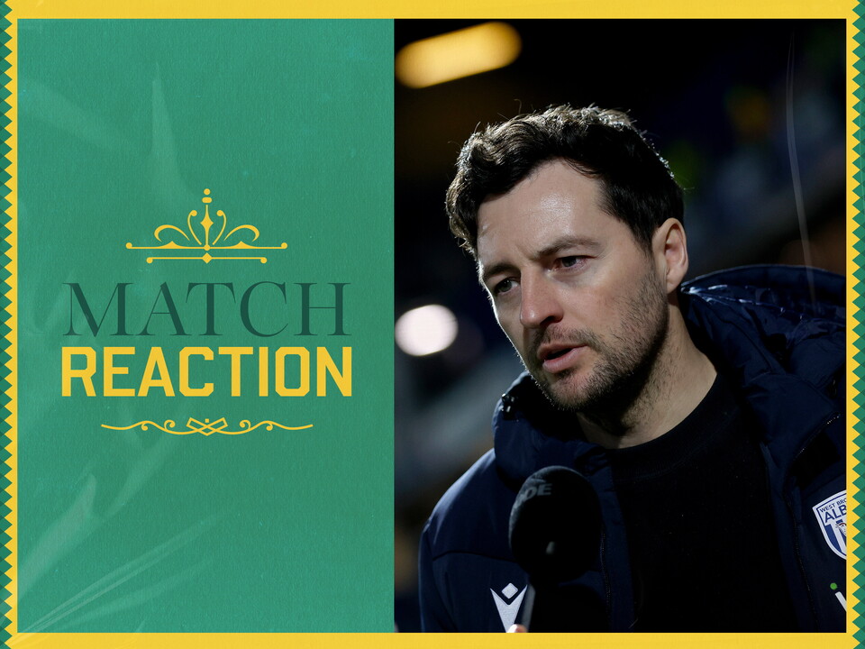 Ryan Mason is interviewed by WBA after Albion's defeat to QPR 