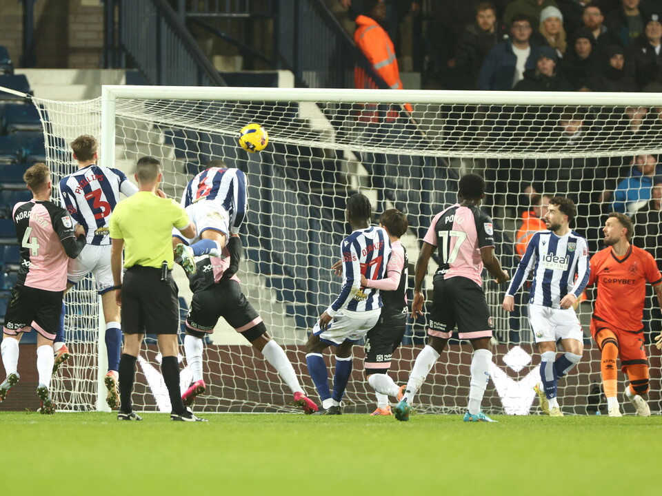 George Campbell heading home against QPR 