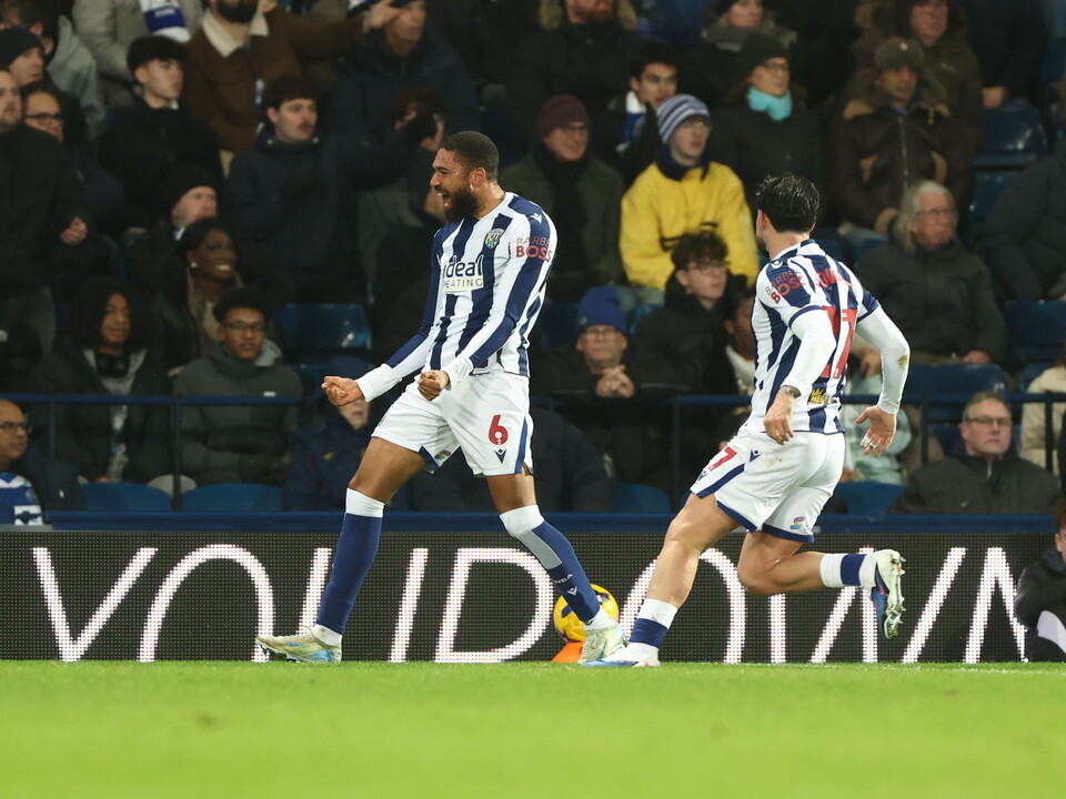 George Campbell celebrates scoring against QPR 