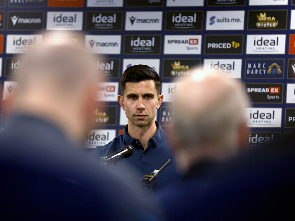 Eric Ramsay speaking to the media during a press conference