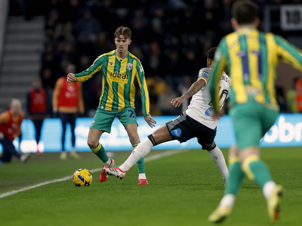 Isaac Price on the ball against Derby