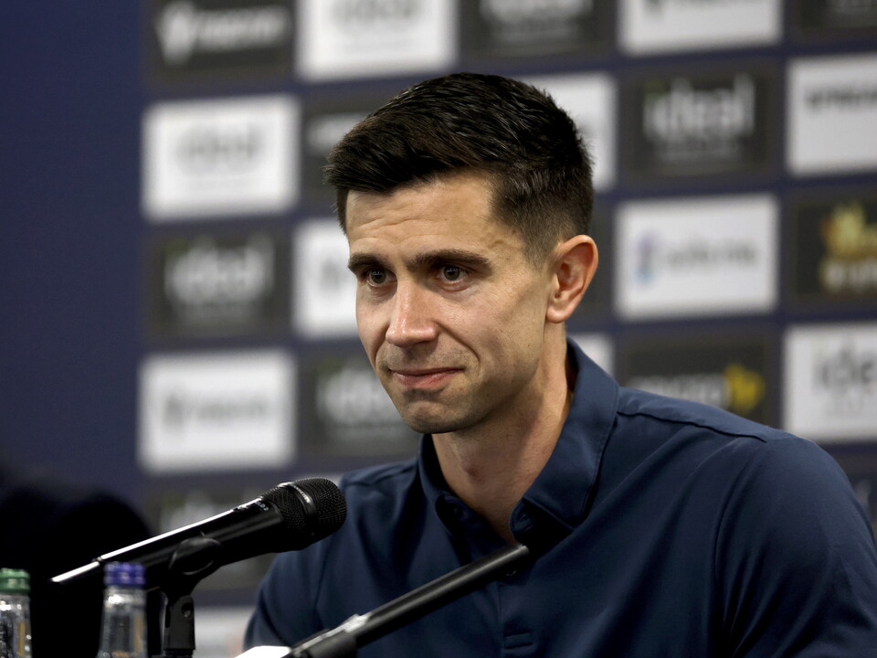 Eric Ramsay speaking to the media during a press conference