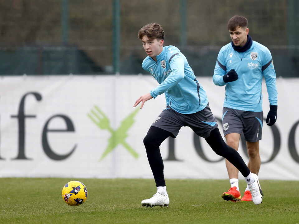Harry Whitwell on the ball during a training session
