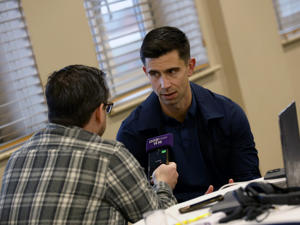 Eric Ramsay speaking to a BBC WM radio reporter