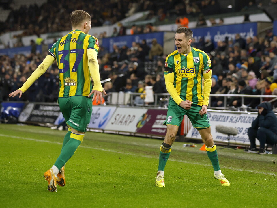 Jed Wallace celebrates against Swansea.
