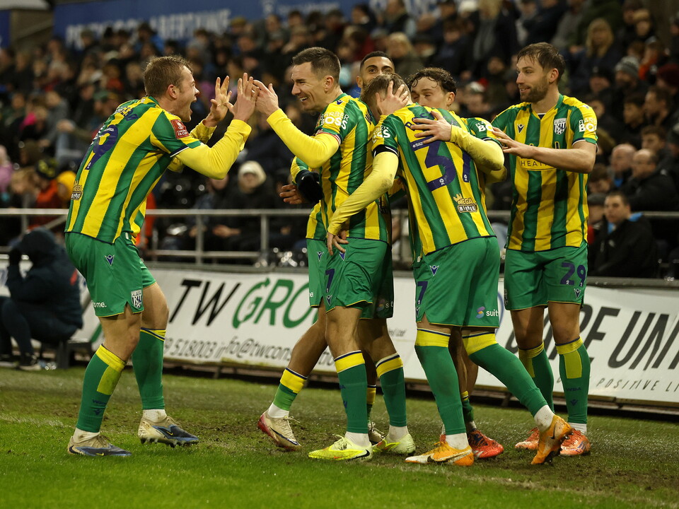 Albion celebrate against Swansea.