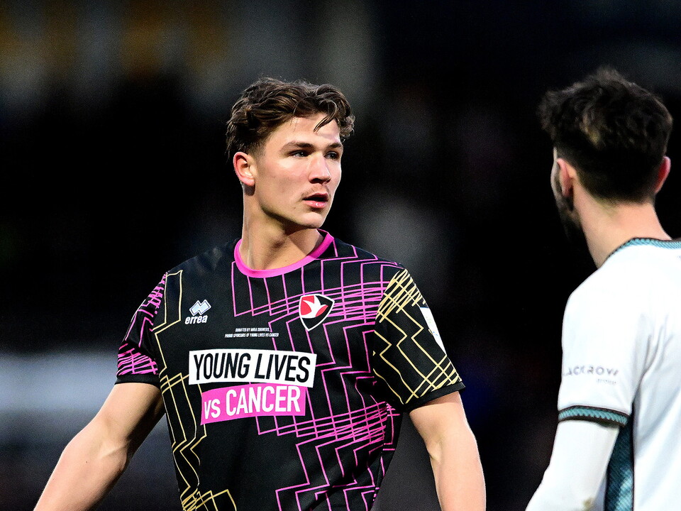 Cole Deeming in action for Cheltenham Town