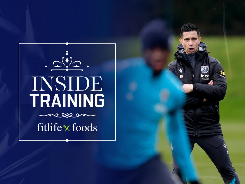 Inside Training graphic with an image of Eric Ramsay during a training session on