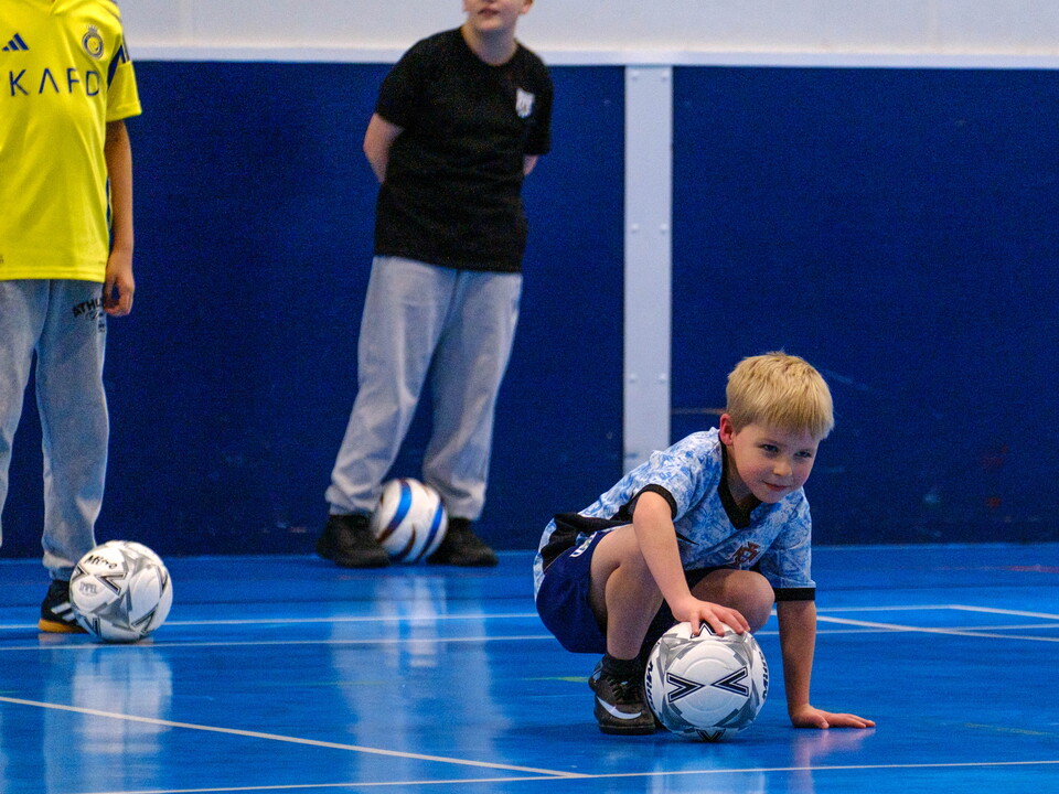 One of the children participating in a game 