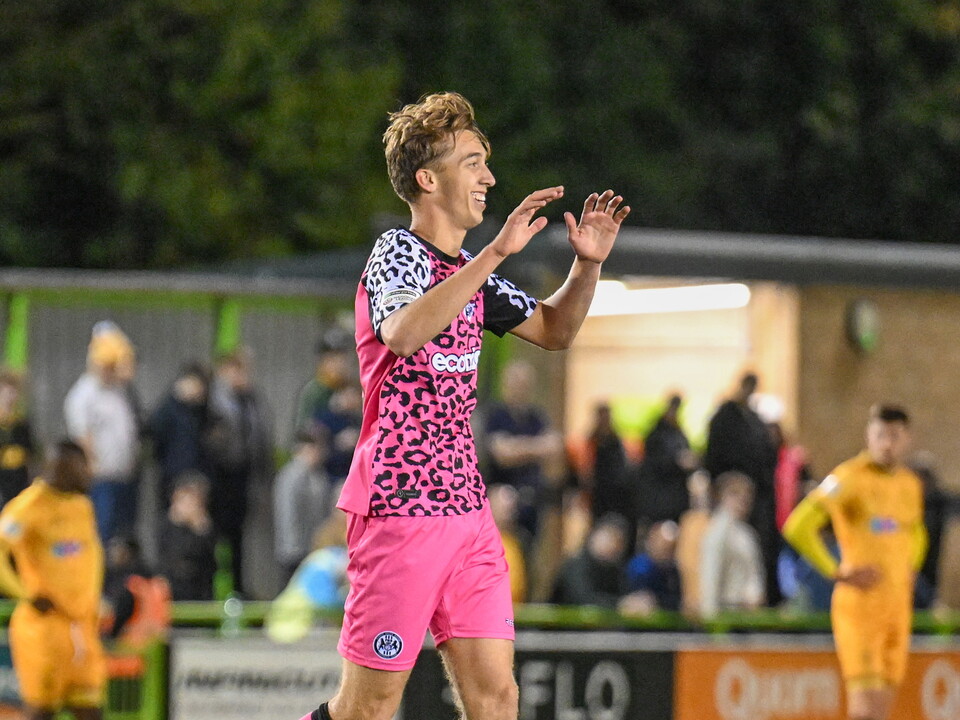 An image of Harry Whitwell celebrating a goal for Forest Green