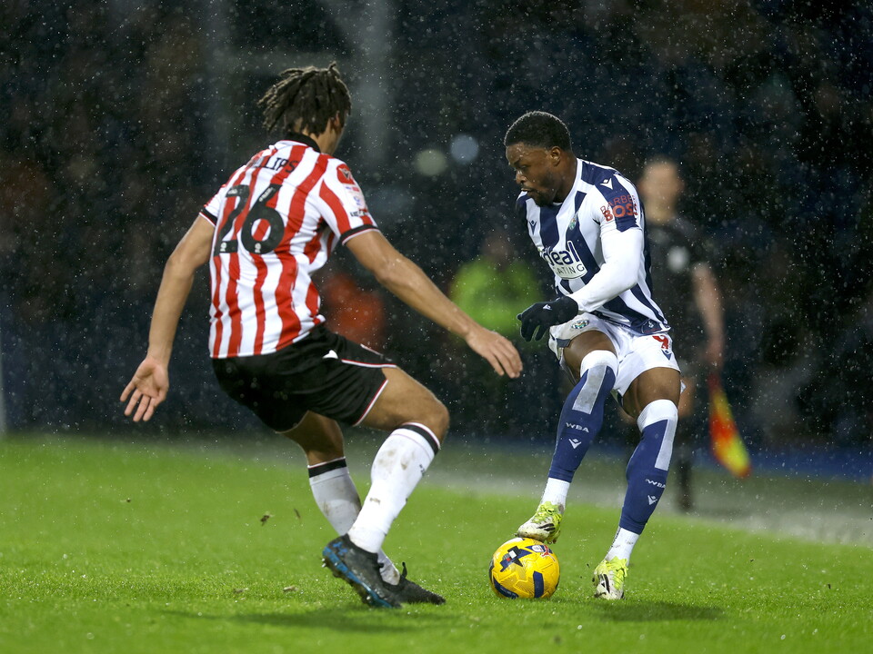 Josh Maja on the ball against Stoke