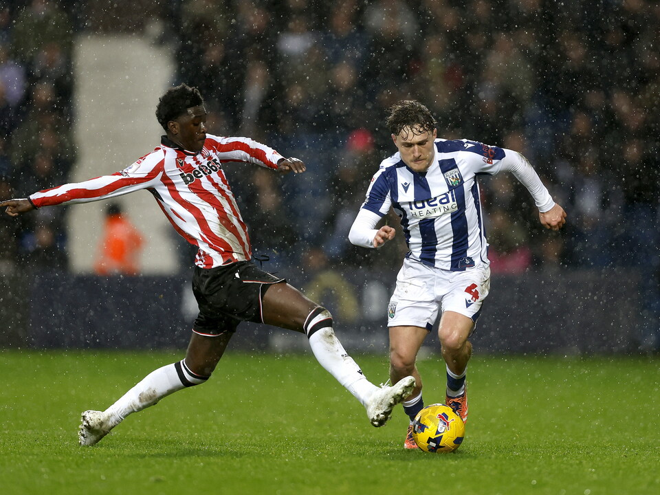 Callum Styles on the ball against Stoke City
