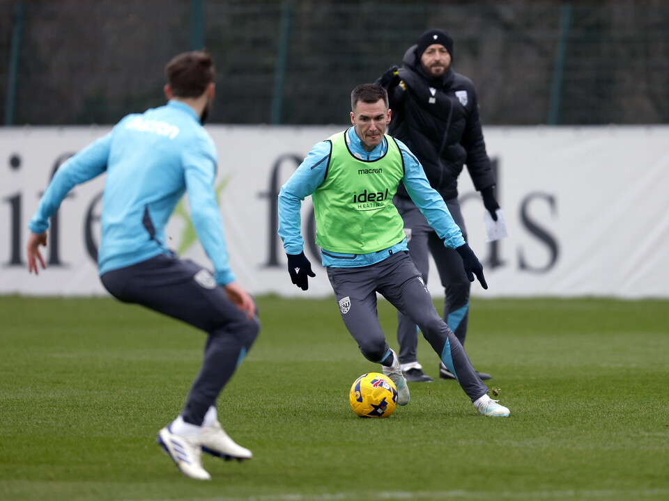 Jed Wallace on the ball during a training session