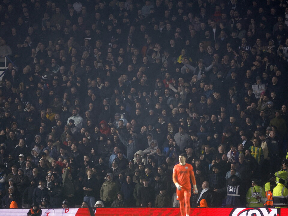 Albion fans in the away end at Birmingham City