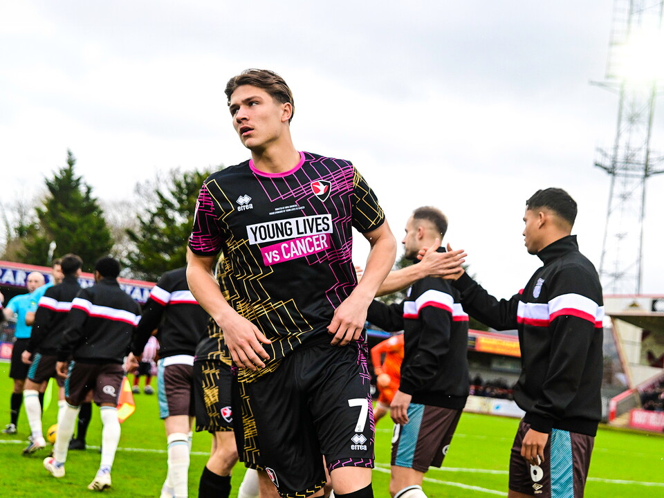 Cole Deeming in action for Cheltenham Town.