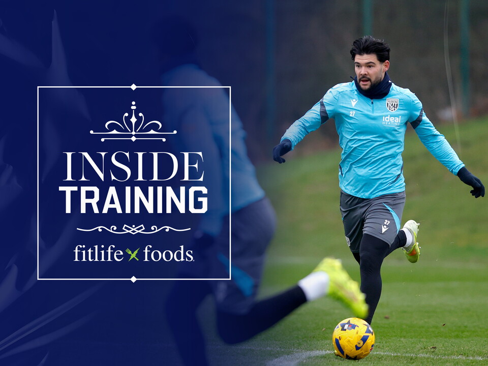 Inside Training graphic with an image of Alex Mowatt in training on