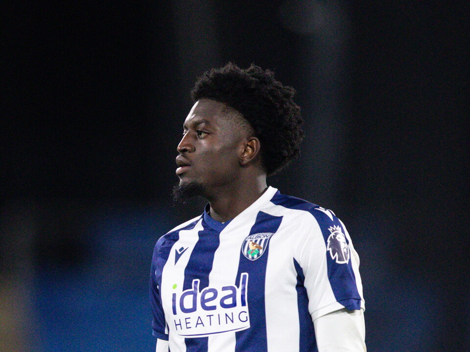 A photo of Albion U21 defender Michael Parker in the 2025/26 home kit