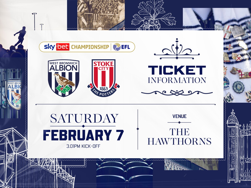 WBA ticket graphic with WBA and Stoke badges on with details of game