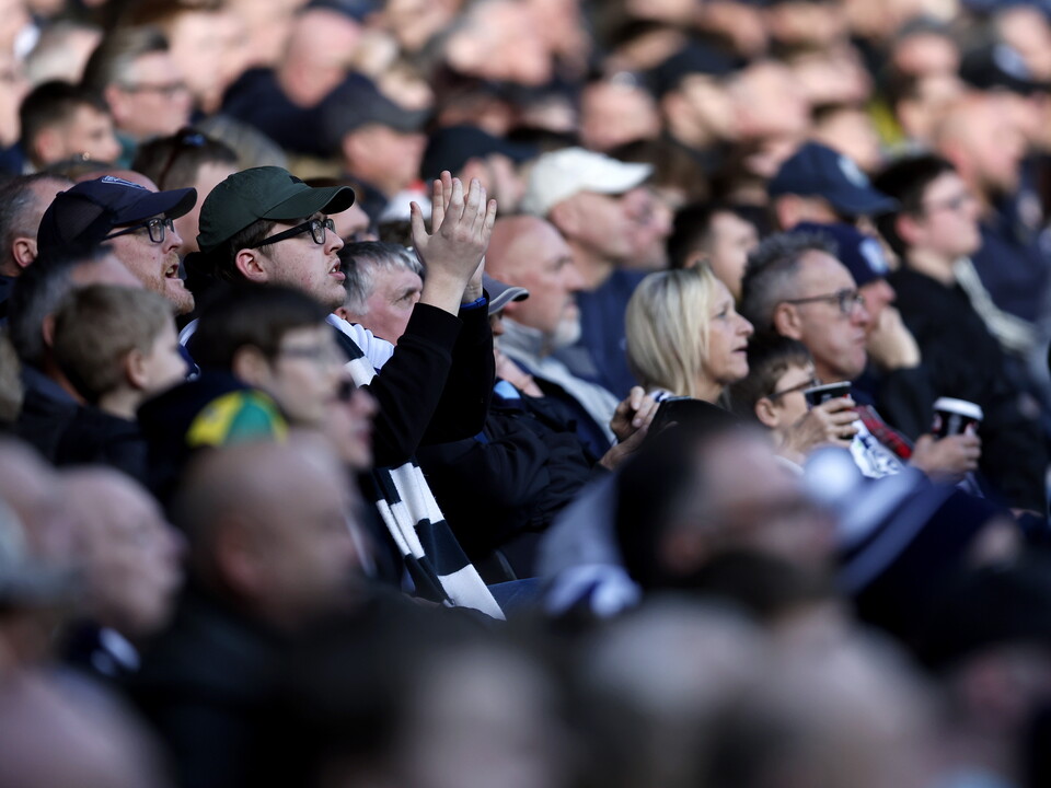 A general view of WBA fans at the Hull game