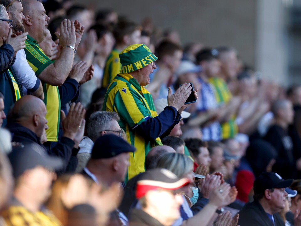 WBA fans in the away end at Bristol City 