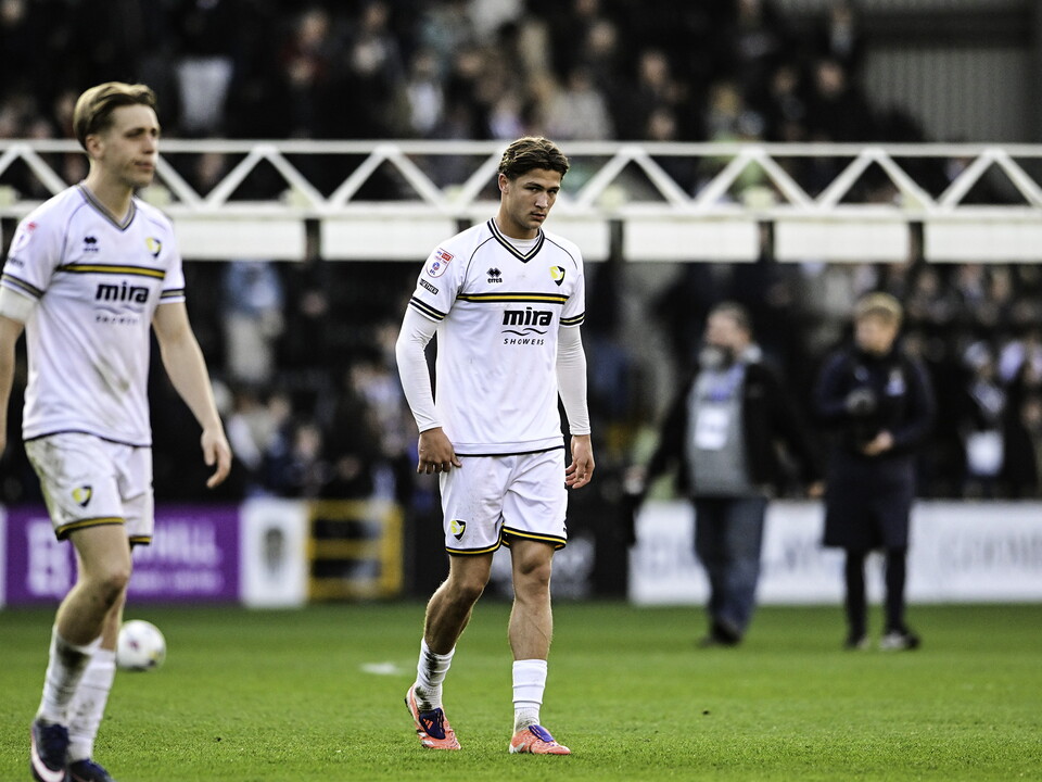A photo of youngster Cole Deeming in action for loan club Cheltenham Town