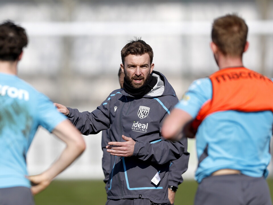 James Morrison delivering instructions to players during a training session