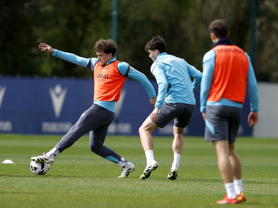 Callum Styles on the ball during a training session
