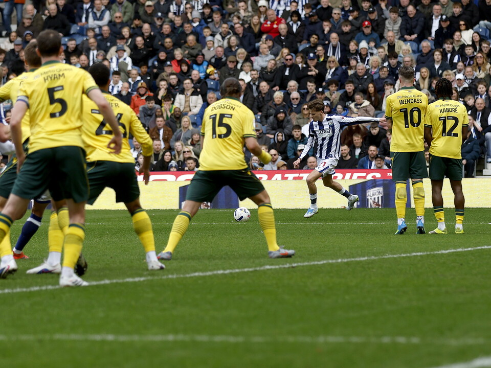An image of Isaac Price scoring against Blackburn