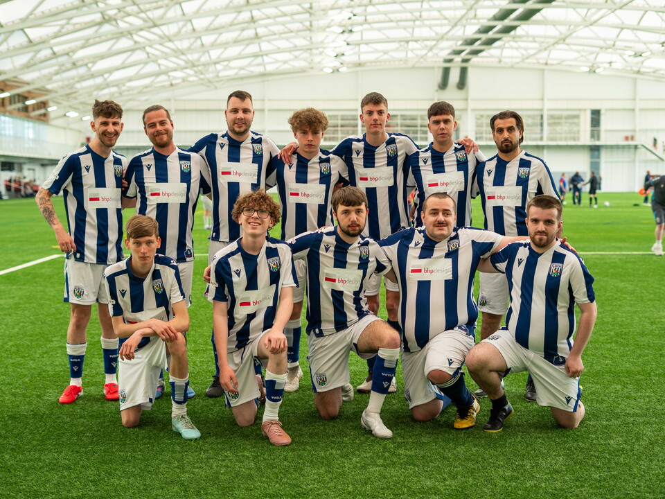 WBA Cerebral Palsy team photo at St George's Park indoor dome