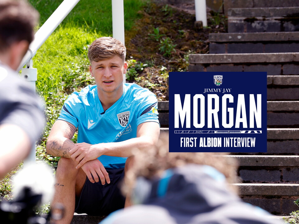 A first interview graphic showing new signing, Jimmy-Jay Morgan