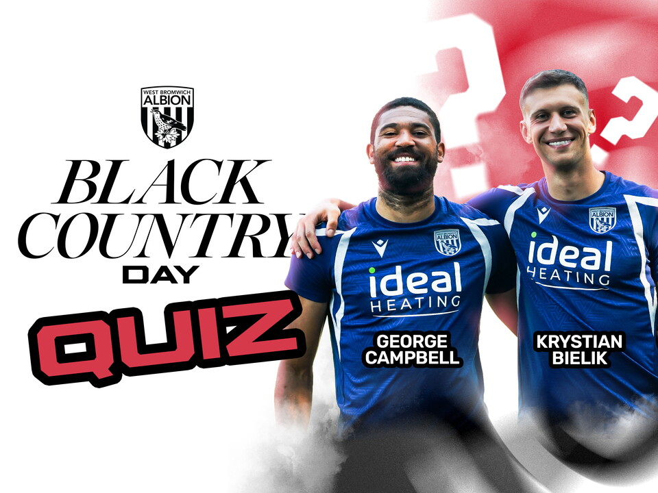 Black Country Day quiz graphic with an image of George Campbell and Krystian Bielik on