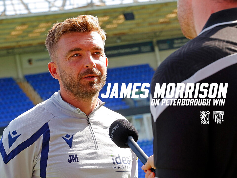 James Morrison is interviewed after WBA's win at Peterborough 